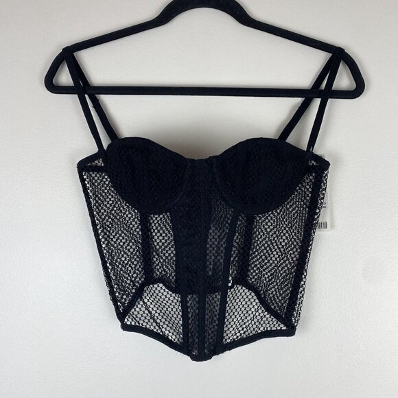 Urban Outfitters Tops - Urban Outfitters Out From Under Women's Mesh Corset Top Size M Black NWT